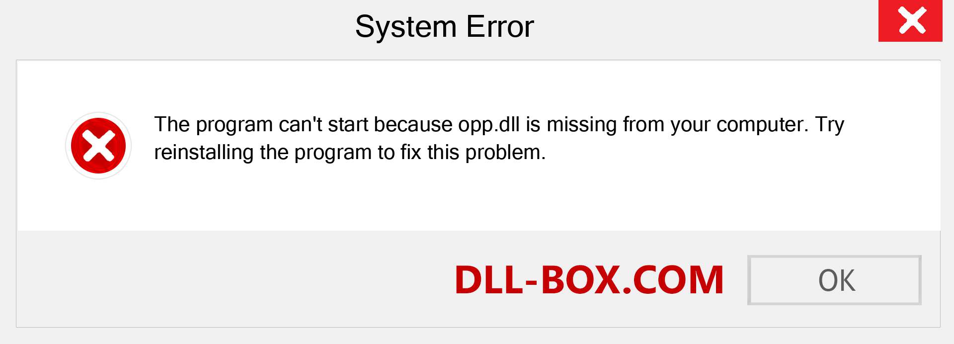  opp.dll file is missing?. Download for Windows 7, 8, 10 - Fix  opp dll Missing Error on Windows, photos, images